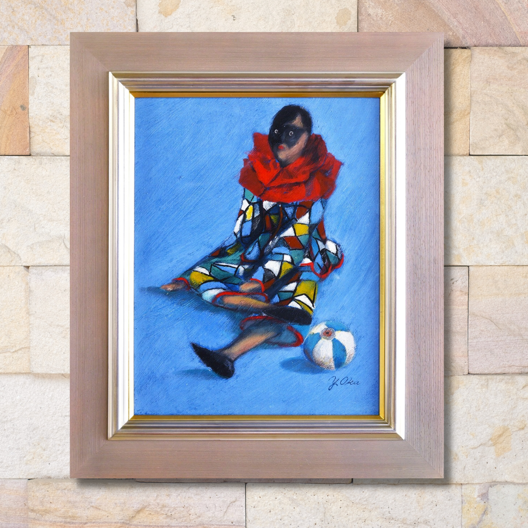 青いピエロNo3 アルルカン 油絵 絵画 絵 アート インテリア 額 青いピエロNo3 アルルカン 油絵 絵画 絵 アート インテリア 額